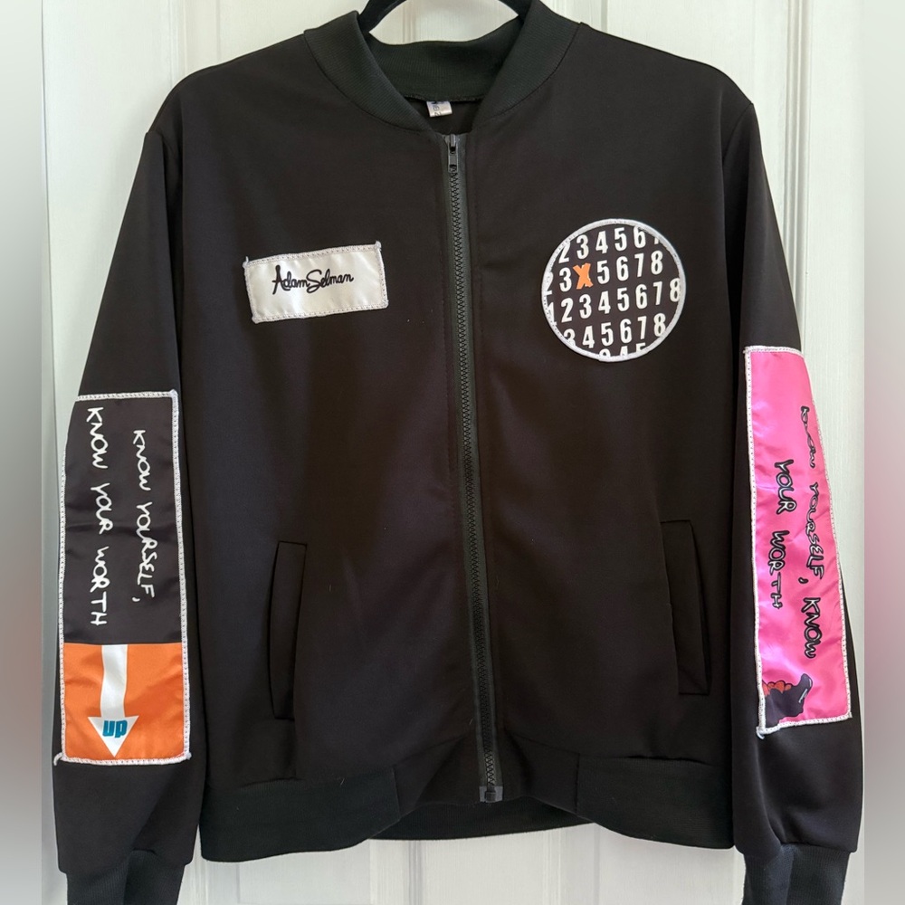 Adam Selman Black Bomber Jacket